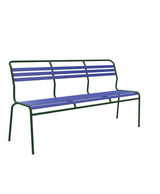 Schaffner Säntis Banc à lattes 3 places sans accoudoirs Bleu 53 Vert Sapin 66 