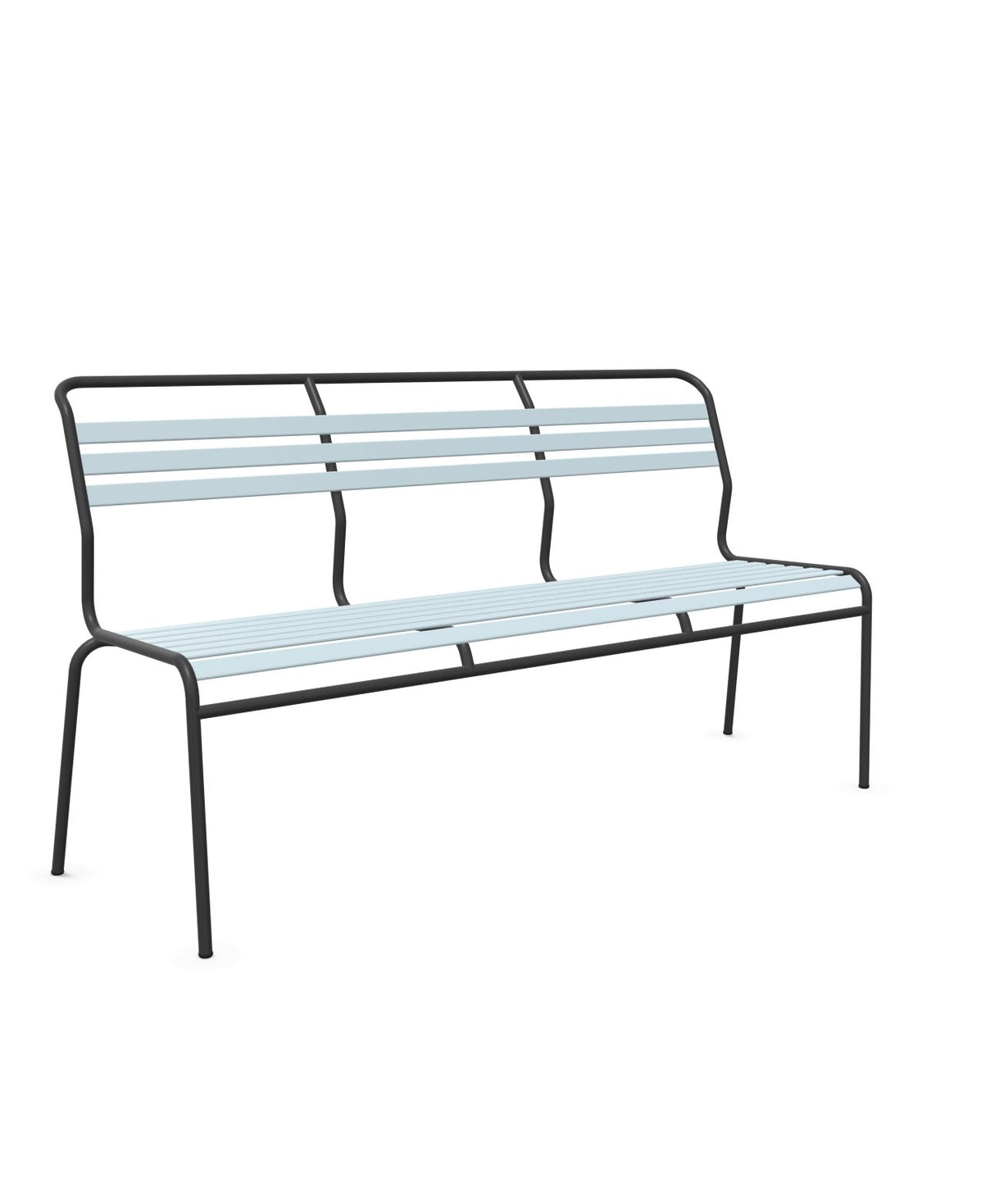 Schaffner Säntis Banc à lattes 3 places sans accoudoirs Bleu Pastel 51 Anthracite 77 