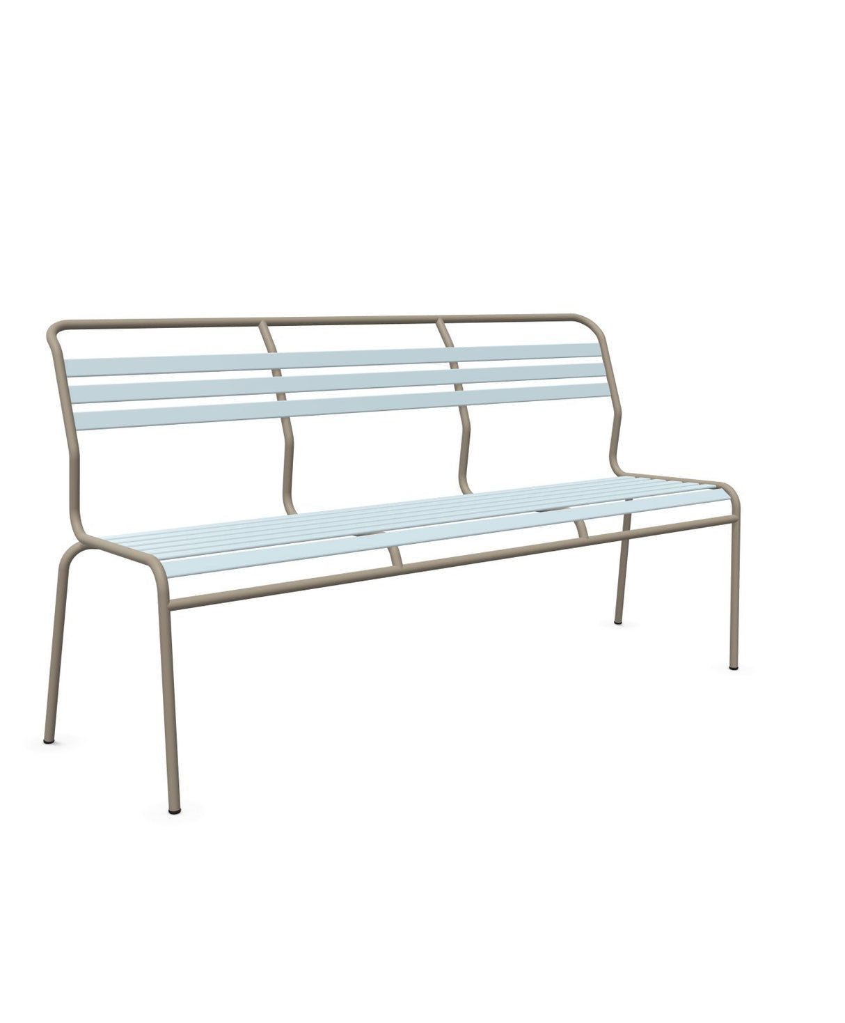 Schaffner Säntis Banc à lattes 3 places sans accoudoirs Bleu Pastel 51 Champagne 85 