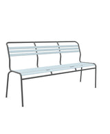 Schaffner Säntis Banc à lattes 3 places sans accoudoirs Bleu Pastel 51 Graphite 73 