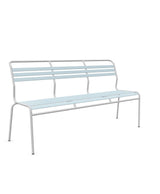 Schaffner Säntis Banc à lattes 3 places sans accoudoirs Bleu Pastel 51 Gris Argent 78 