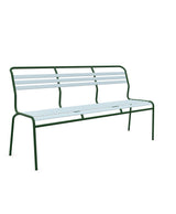 Schaffner Säntis Banc à lattes 3 places sans accoudoirs Bleu Pastel 51 Vert Sapin 66 