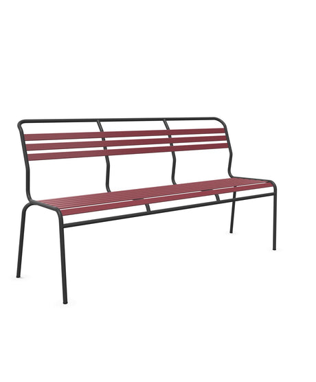 Schaffner Säntis Banc à lattes 3 places sans accoudoirs Bordeaux 38 Anthracite 77 