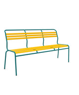Schaffner Säntis Banc à lattes 3 places sans accoudoirs Jaune 11 Bleu Kali 56 