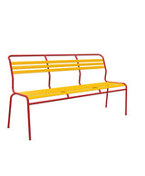 Schaffner Säntis Banc à lattes 3 places sans accoudoirs Jaune 11 Rouge 30 