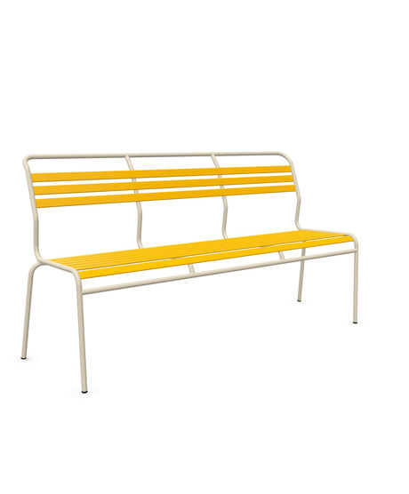 Schaffner Säntis Banc à lattes 3 places sans accoudoirs Jaune 11 Sable Pastel 15 
