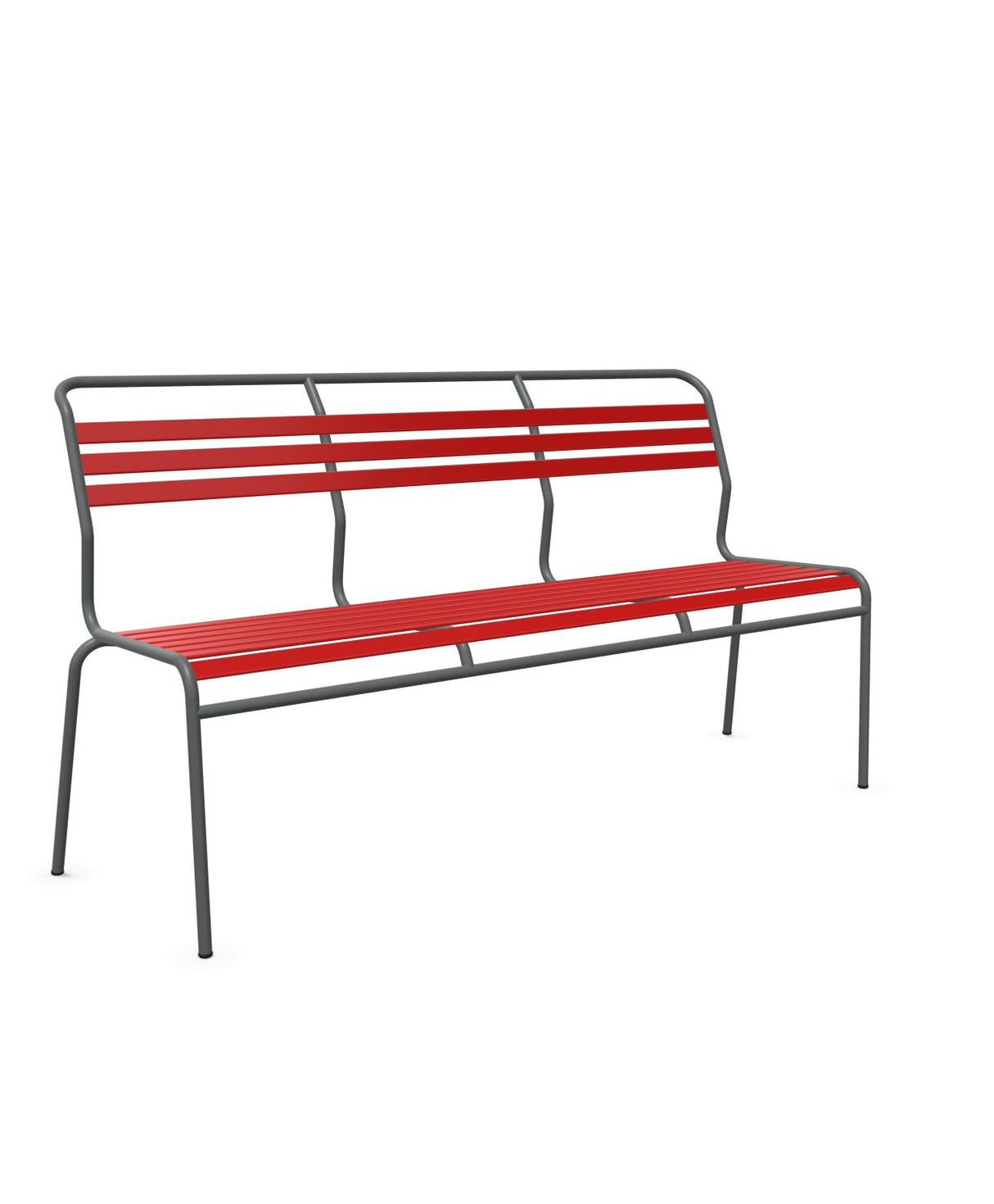 Schaffner Säntis Banc à lattes 3 places sans accoudoirs Rouge 30 Graphite 73 