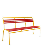 Schaffner Säntis Banc à lattes 3 places sans accoudoirs Rouge 30 Jaune 11 