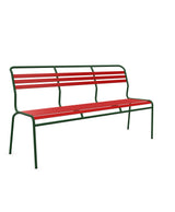 Schaffner Säntis Banc à lattes 3 places sans accoudoirs Rouge 30 Vert Sapin 66 