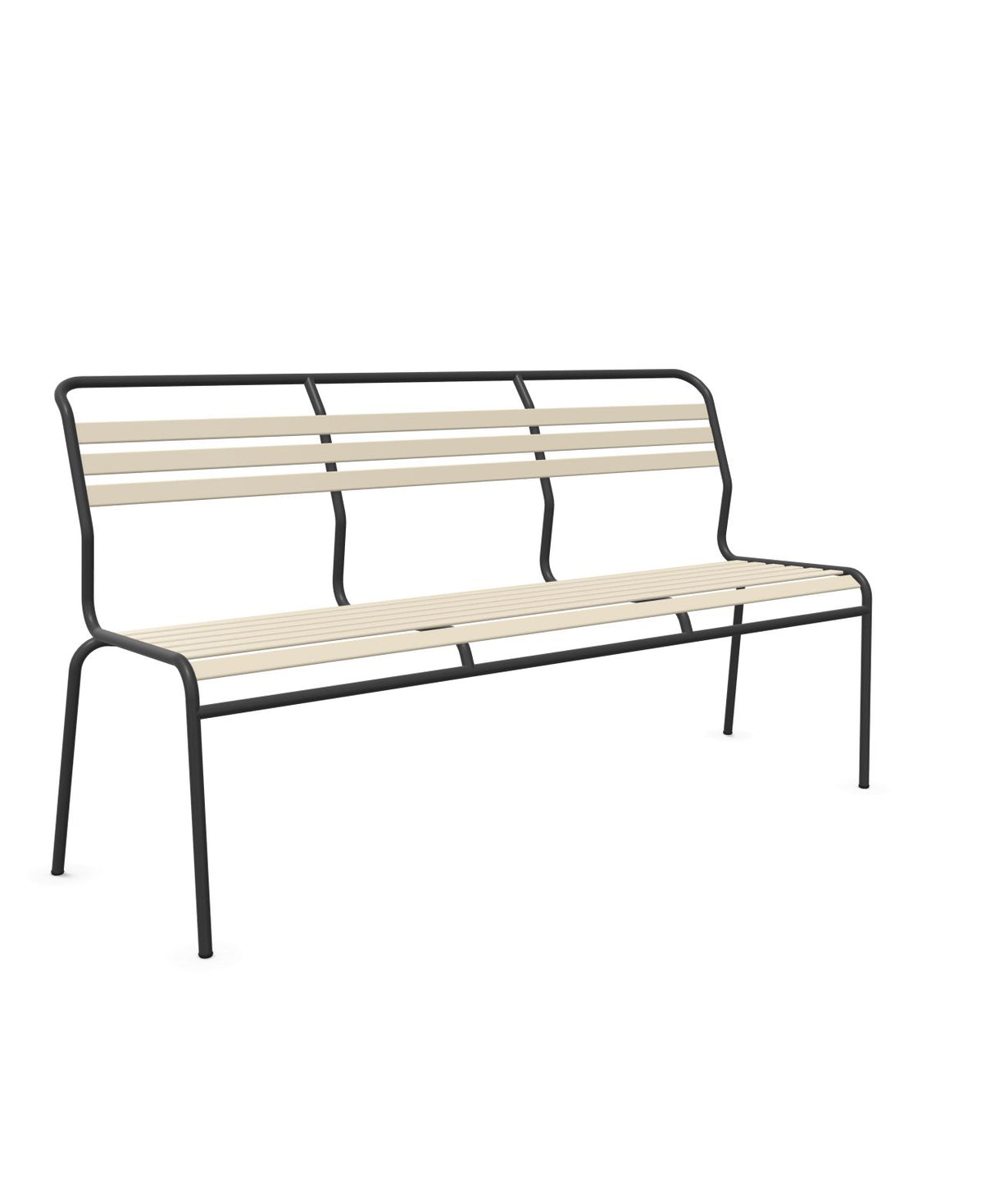 Schaffner Säntis Banc à lattes 3 places sans accoudoirs Sable Pastel 15 Anthracite 77 
