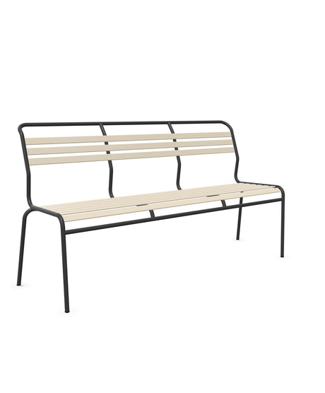 Schaffner Säntis Banc à lattes 3 places sans accoudoirs Sable Pastel 15 Anthracite 77 