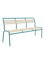 Schaffner Säntis Banc à lattes 3 places sans accoudoirs Sable Pastel 15 Bleu Kali 56 