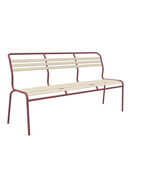 Schaffner Säntis Banc à lattes 3 places sans accoudoirs Sable Pastel 15 Bordeaux 38 