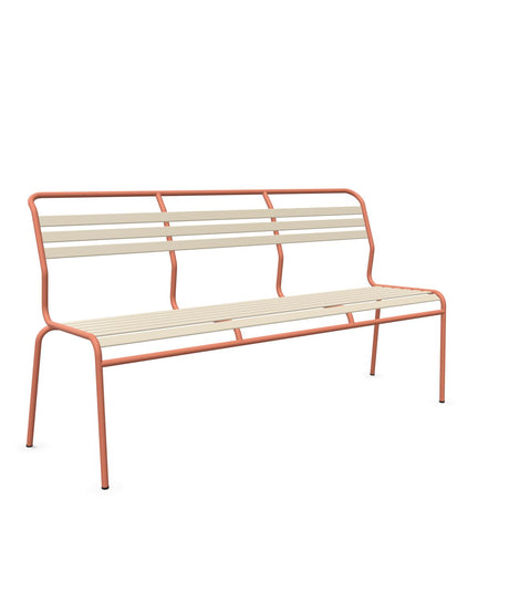 Schaffner Säntis Banc à lattes 3 places sans accoudoirs Sable Pastel 15 Terracotta 84 
