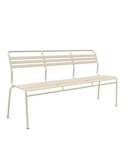 Schaffner Säntis Banc à lattes 3 places sans accoudoirs Sable Pastel 15 Vert Pastel 64 