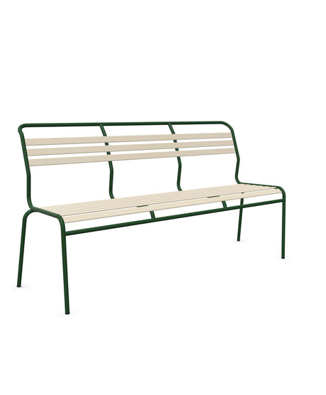 Schaffner Säntis Banc à lattes 3 places sans accoudoirs Sable Pastel 15 Vert Sapin 66 