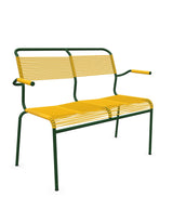 Schaffner Säntis Banc Spaghetti 2 places avec accoudoirs Jaune 11 Vert Sapin 66 