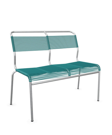 Schaffner Säntis Banc Spaghetti 2 places sans accoudoirs Bleu Kali 56 Galvanisé à chaud 02 