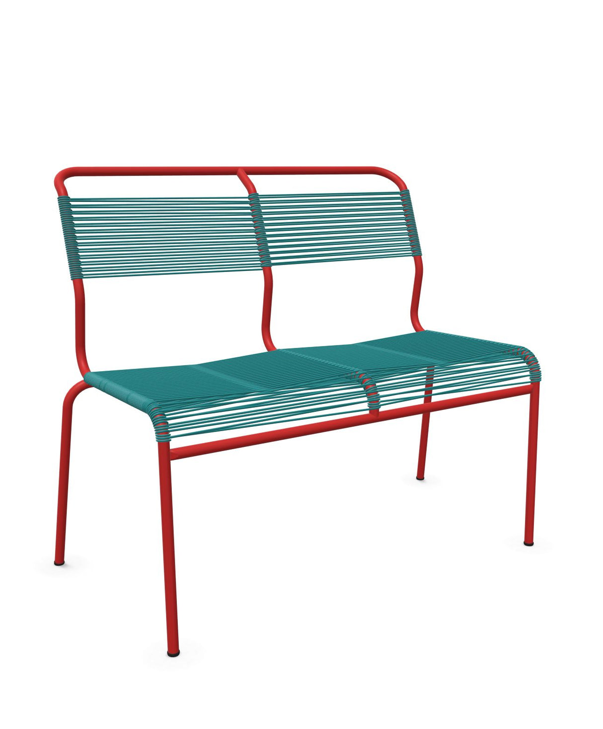 Schaffner Säntis Banc Spaghetti 2 places sans accoudoirs Bleu Kali 56 Rouge 30 