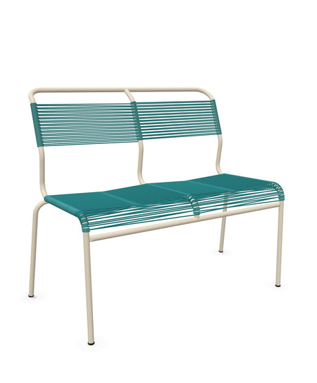 Schaffner Säntis Banc Spaghetti 2 places sans accoudoirs Bleu Kali 56 Sable Pastel 15 