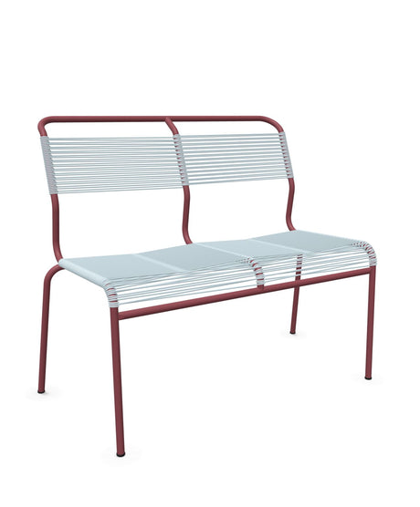 Schaffner Säntis Banc Spaghetti 2 places sans accoudoirs Bleu Pastel 51 Bordeaux 38 