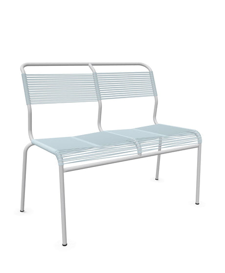 Schaffner Säntis Banc Spaghetti 2 places sans accoudoirs Bleu Pastel 51 Gris Argent 78 