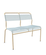 Schaffner Säntis Banc Spaghetti 2 places sans accoudoirs Bleu Pastel 51 Marron Pastel 83 