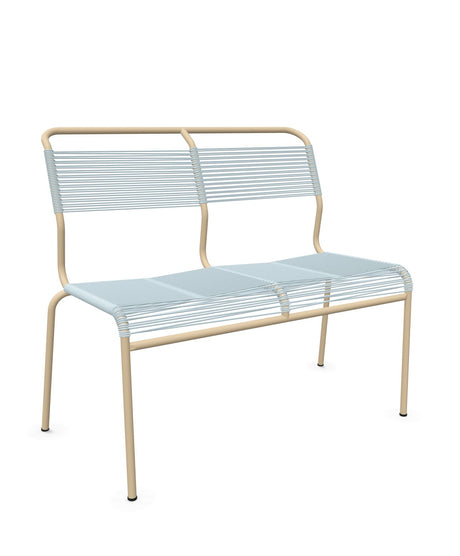Schaffner Säntis Banc Spaghetti 2 places sans accoudoirs Bleu Pastel 51 Marron Pastel 83 
