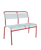 Schaffner Säntis Banc Spaghetti 2 places sans accoudoirs Bleu Pastel 51 Rouge 30 