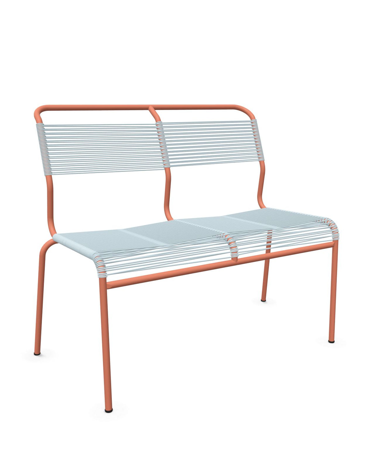 Schaffner Säntis Banc Spaghetti 2 places sans accoudoirs Bleu Pastel 51 Terracotta 84 