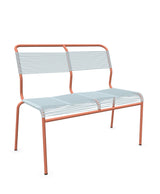 Schaffner Säntis Banc Spaghetti 2 places sans accoudoirs Bleu Pastel 51 Terracotta 84 