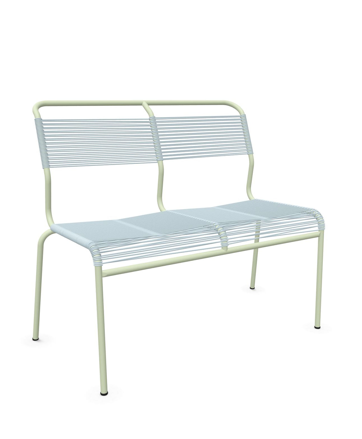 Schaffner Säntis Banc Spaghetti 2 places sans accoudoirs Bleu Pastel 51 Vert Pastel 64 