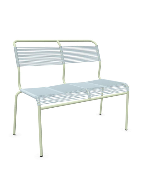 Schaffner Säntis Banc Spaghetti 2 places sans accoudoirs Bleu Pastel 51 Vert Pastel 64 