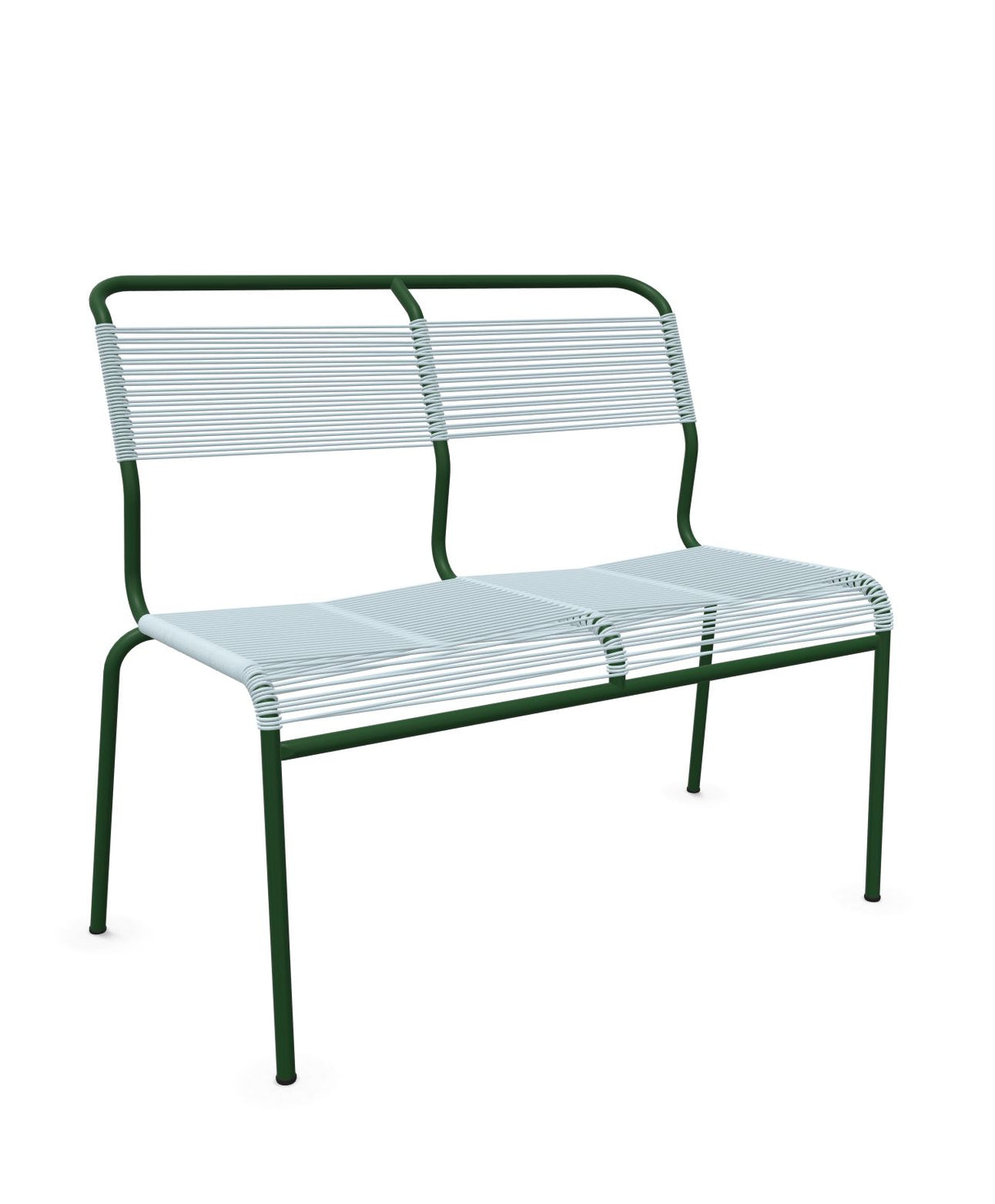 Schaffner Säntis Banc Spaghetti 2 places sans accoudoirs Bleu Pastel 51 Vert Sapin 66 