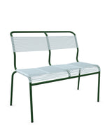 Schaffner Säntis Banc Spaghetti 2 places sans accoudoirs Bleu Pastel 51 Vert Sapin 66 
