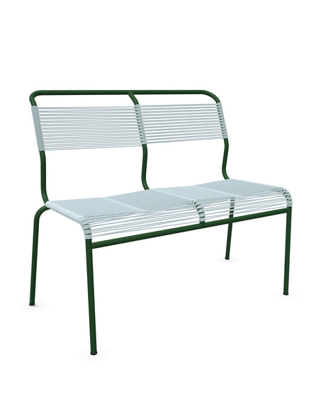 Schaffner Säntis Banc Spaghetti 2 places sans accoudoirs Bleu Pastel 51 Vert Sapin 66 