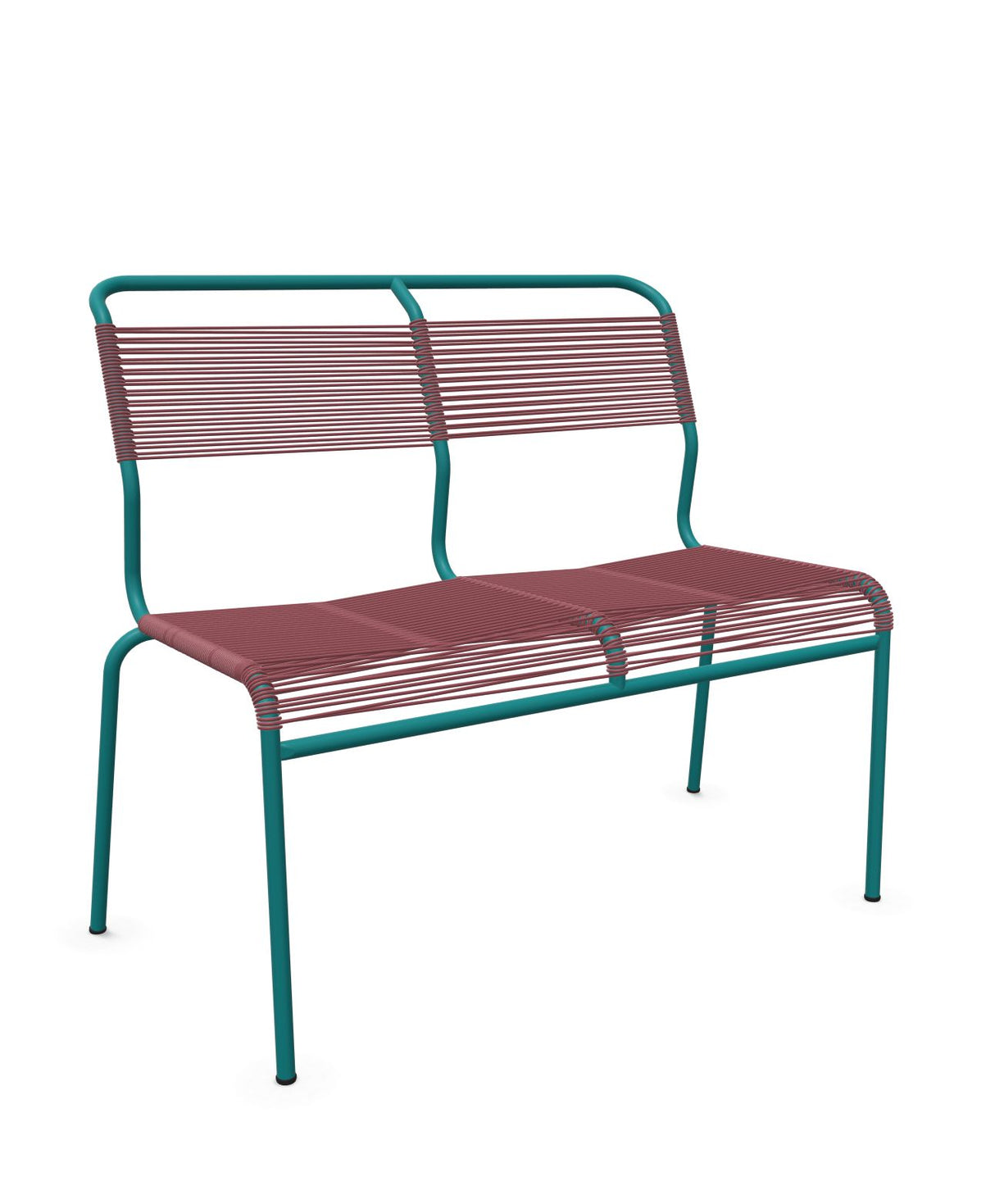 Schaffner Säntis Banc Spaghetti 2 places sans accoudoirs Bordeaux 38 Bleu Kali 56 