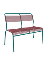 Schaffner Säntis Banc Spaghetti 2 places sans accoudoirs Bordeaux 38 Bleu Kali 56 