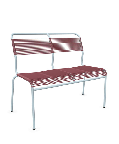 Schaffner Säntis Banc Spaghetti 2 places sans accoudoirs Bordeaux 38 Bleu Pastel 51 