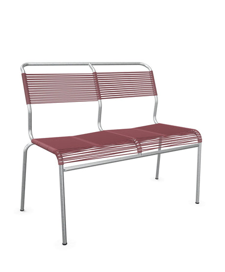 Schaffner Säntis Banc Spaghetti 2 places sans accoudoirs Bordeaux 38 Galvanisé à chaud 02 
