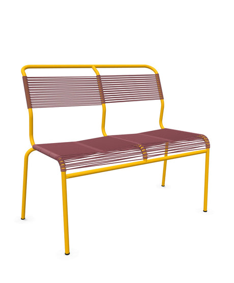Schaffner Säntis Banc Spaghetti 2 places sans accoudoirs Bordeaux 38 Jaune 11 