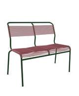 Schaffner Säntis Banc Spaghetti 2 places sans accoudoirs Bordeaux 38 Vert Sapin 66 