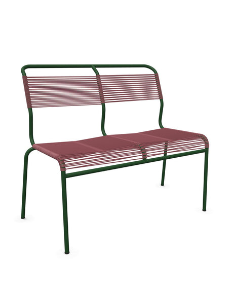 Schaffner Säntis Banc Spaghetti 2 places sans accoudoirs Bordeaux 38 Vert Sapin 66 