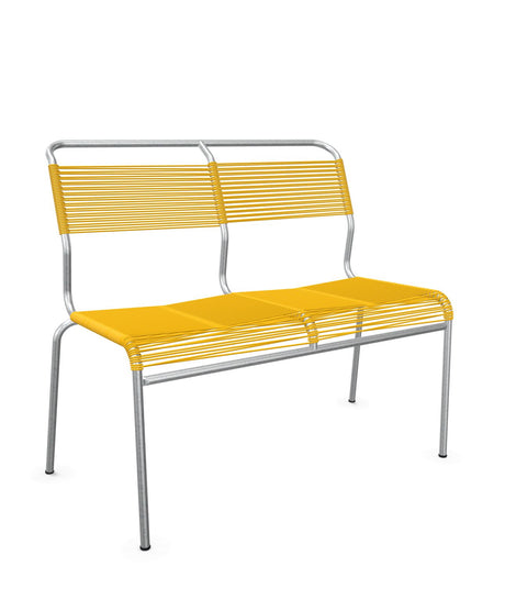 Schaffner Säntis Banc Spaghetti 2 places sans accoudoirs Jaune 11 Galvanisé à chaud 02 