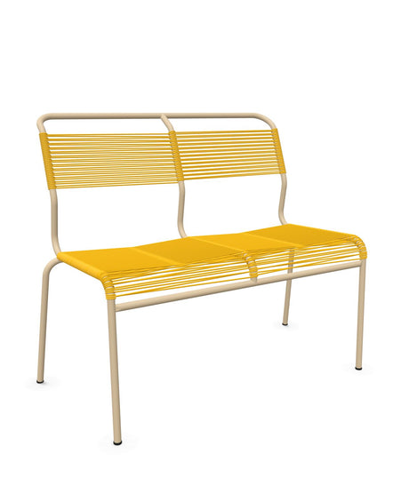 Schaffner Säntis Banc Spaghetti 2 places sans accoudoirs Jaune 11 Marron Pastel 83 