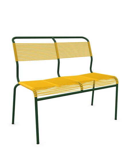 Schaffner Säntis Banc Spaghetti 2 places sans accoudoirs Jaune 11 Vert Sapin 66 