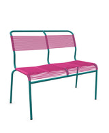 Schaffner Säntis Banc Spaghetti 2 places sans accoudoirs Rose 41 Bleu Kali 56 