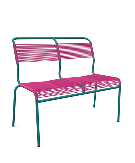 Schaffner Säntis Banc Spaghetti 2 places sans accoudoirs Rose 41 Bleu Kali 56 