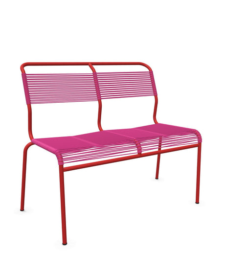 Schaffner Säntis Banc Spaghetti 2 places sans accoudoirs Rose 41 Rouge 30 