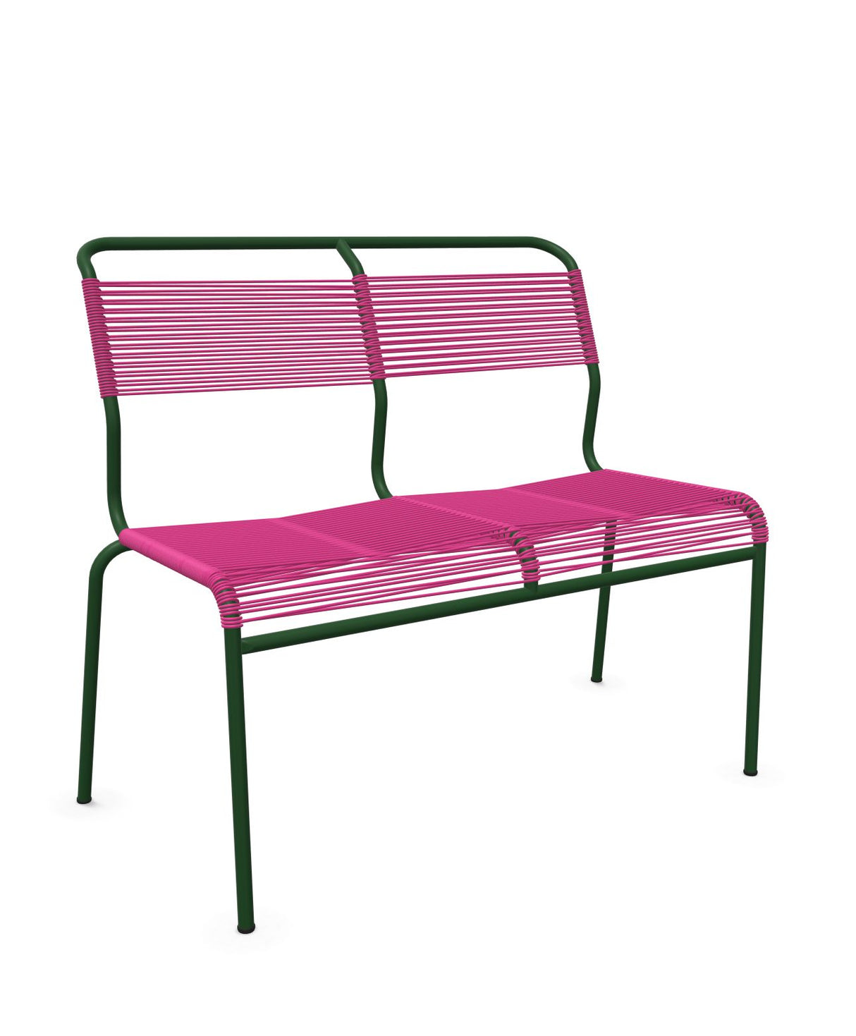 Schaffner Säntis Banc Spaghetti 2 places sans accoudoirs Rose 41 Vert Sapin 66 